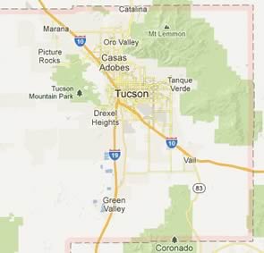 dumpster service map, Tucson, Arizona